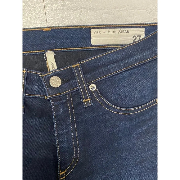 Rag & Bone Blue Raw Hem Dearborn Skinny Jeans- size 27 - Picture 9 of 10